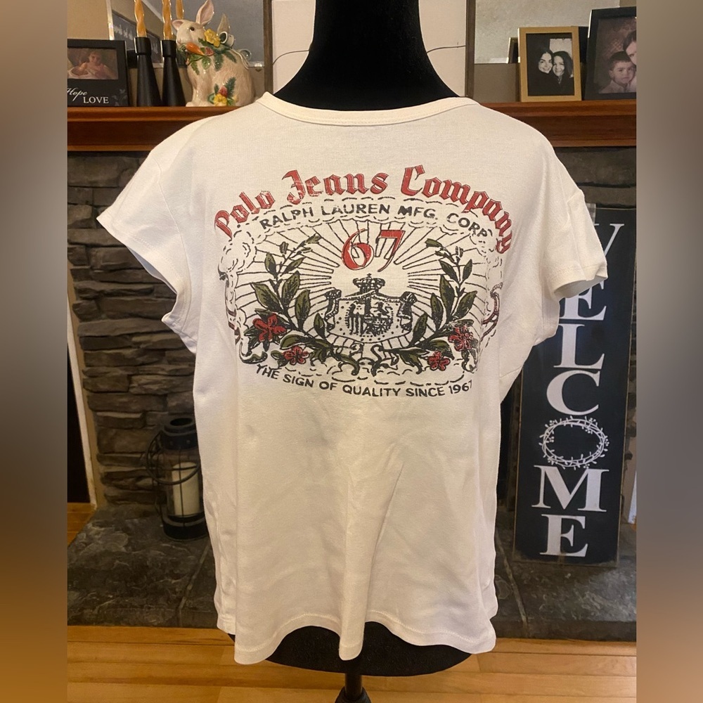VTG Ralph Lauren Polo Jeans Co Womanโs Baby Tee